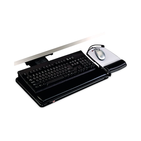 3M Knob Adjust Keyboard Tray With Highly Adjustable Platform, Black AKT80LE